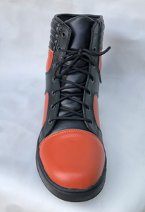Red & Black Leather Fashion Shoes Unisex <b>Sneakers</b> Lace up Shoes Casual Wear Shoes - Product Image 6