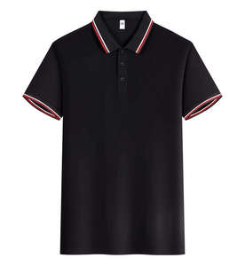 Men's Black Solid <b>Vintage</b> Short Sleeve for <b>Shirt</b> with Red Trim Pocket Casual Knitted Cotton Quick Dry - Product Image 2