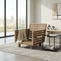 Fauteuil de salon minimaliste en teck massif de qualité supérieure, pour appartement, salon
