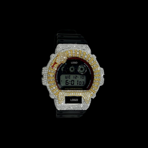 นาฬิกาดิจิตอล GShock DW6900 สีแดงเปลวไฟ รุ่นคัสตอม ดีไซน์โดดเด่น สไตล์สตรีทแฟชั่น ประดับเพชรโมอิสซาไนต์ สำหรับผู้ชาย - Product Image 2