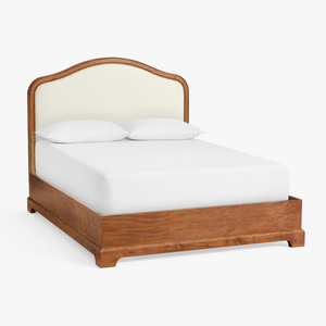 Cama Tradicional con Base de Plataforma, Tamaño Queen, Estructura de Madera Sólida, Cabecera Tapizada con Diseño Ondulado y Suave - Product Image 1