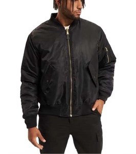 Blouson aviateur pour homme, dernier design, logo personnalisé, fermeture éclair sur le devant, nylon imperméable et coupe-vent. - Product Image 1