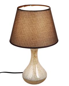 Ceramic Table <b>Lamp</b> with Brown Fabric Drum Shade Modern Design for Bedroom Decor - Product Image 4