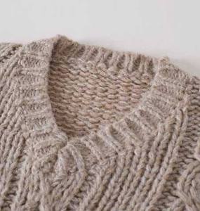 Winter Korean Long Front Street Style O-Neck Cable Knit <b>Sweater</b> for Women <b>Plus</b> <b>Size</b> Loose Fit Pullover Fall/Winter New Style - Product Image 4