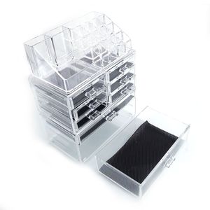 กล่องเก็บเครื่องสำอางใส YF พร้อมลิ้นชักเล็ก 6 ช่อง และลิ้นชักใหญ่ 2 ช่อง - Product Image 4