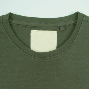 T-shirt en maille à manches courtes pour homme, vert marine, à blocs de couleur, col rond, coupe classique, design uni, bordure contrastée - Product Image 3
