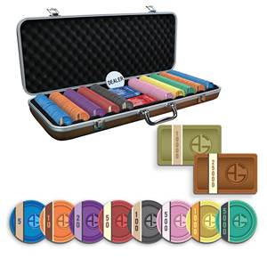 Juego de Fichas de Póker de Cerámica Helix de 40/45/50 mm con Bandeja, 300/500 Piezas, 10/20 Placas, 10/14/17 g - Product Image 1