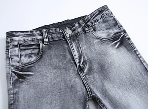 <b>Men's</b> High Waist Straight Leg Breathable Slim Fit Denim <b>Jeans</b> Waterproof Long Casual Pants With Logo for Autumn Cheap price - Product Image 6
