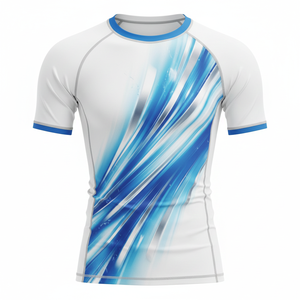 Lightweight short sleeve rash guard sublimated compression shirt breathable durable seams premium fabric MMA BJJ <b>surf</b> training - Product Image 1