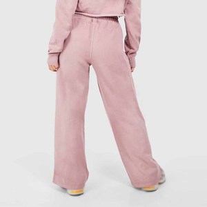 Women's Pink Fleece Hoodie <b>Set</b> Full Sleeve Loose Fit Casual 2 Piece Long Pants Solid Color All Seasons Daily Wear - Product Image 3