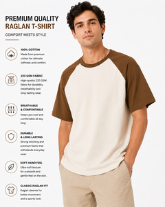เสื้อยืดแขนสั้นคอกลมผู้ชาย ผ้าฝ้าย 100% ทรงแร็กแลน สีพื้น ใส่สบาย ระบายอากาศได้ดี ทรงปกติ - Product Image 1