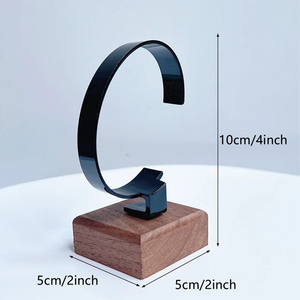 Exhibición de reloj de acrílico transparente con base de madera Organizador independiente personalizado para exhibición de reloj al por menor - Product Image 3