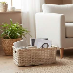 Cesta de mimbre artesanal para cubiertos - Product Image 3