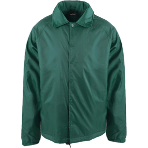Men's Green Windproof <b>Coach</b> Jacket Regular Fit Turn-down Collar Button Closure Casual Spring Outerwear - Product Image 1