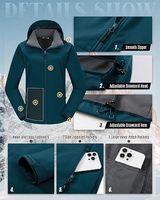 Blouson d'hiver léger pour homme, coupe-vent, imperméable, respirant, avec capuche en polaire, fermeture éclair, décontracté, avec logo sur le devant et poches