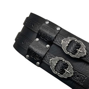 Nouvelle ceinture de guerrier classique à la mode, ajustable, en cuir véritable, robuste, pour costumes, vente en gros - Product Image 2