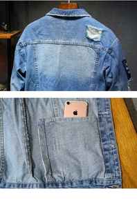 Acid Wash Denim Jacket for Men | Trendy 90s Style Streetwear Jean Outerwear - Product Image 3