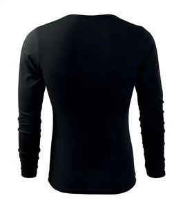 <b>Men's</b> Long Sleeve O-Neck Knitted <b>Slim</b> <b>Fit</b> Solid Color Casual T-<b>Shirt</b> <b>Black</b> - Product Image 2