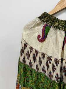 Silk Patchwork Boho Long <b>Skirt</b>, Colorful <b>Gypsy</b> Maxi <b>Skirt</b>, Handmade Tiered <b>Skirt</b>, Hippie Festival <b>Skirts</b>, Gift For Her - Product Image 4