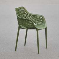 Chaise de jardin en plastique moulé en forme de bateau, de couleur verte, haut de gamme, moderne, imperméable et confortable, pour les consommateurs avisés