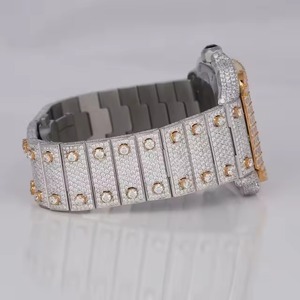 VVS Moissanite Diamond <b>Watch</b> Fully Iced Stainless Steel High Quality Mechanical Movement Sapphire Crystal Dial Ceramic <b>Case</b> Best - Product Image 5