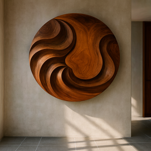 Sculpture murale unique en bois organique, sculpture murale en bois artisanale pour la décoration murale du salon - Product Image 2