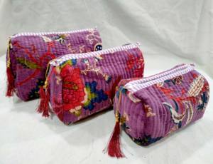 Ensemble de trousses de toilette en velours matelassé, sacs à maquillage pour cosmétiques, cadeau d'anniversaire ou de mariage, sacs à fermeture éclair - Product Image 4