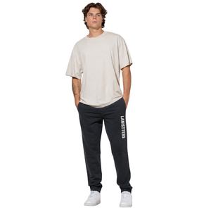 Customized Men Vertical Print Fleece <b>Trousers</b> Drawstring Waist Relaxed Fit <b>Cuffed</b> Streetwear Pants OEM Clothing Factory Supplier - Product Image 1