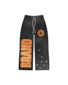 Ensemble sweat à capuche et pantalon de survêtement évasé pour homme, personnalisé, effet délavé à l'acide, brodé, style streetwear vintage, en coton épais, avec fermeture éclair - Product Image 3