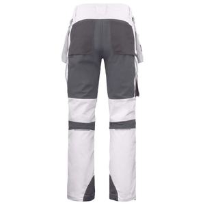 Pantalon de travail haute visibilité pour homme, blanc et gris, en polyester, certifié CE, réfléchissant, avec plusieurs poches, résistant à l'abrasion, uniforme - Product Image 2