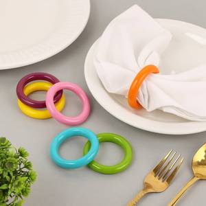 Anillo para Servilletas de Resina Ámbar, Elegante y Moderno, Juego de 6 Piezas para Mesa de Comedor, Accesorio Único para Decoración del Hogar, Recién Llegado - Product Image 4