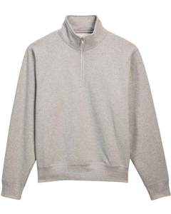 เสื้อสเวตเชิ้ตผู้ชายแบบซิป ¼ ตัว ผ้าฝ้ายฟลีซ พรีเมียม ทรงปกติ รับผลิตตามแบบ (OEM) ขายส่งจากโรงงาน ผู้ผลิตสหรัฐอเมริกา ยุโรป คุณภาพเยี่ยม - Product Image 1