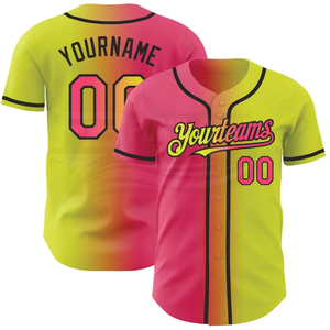 Camiseta de Béisbol Personalizada para tus Equipos, con Estampado Sublimado en Degradado Rosa y Morado, Transpirable, de Poliéster, Unisex, Corte Regular para Adultos - Product Image 5