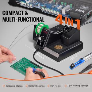Kit Saldatore Digitale Slim da 80W con 5 Punte di Saldatura, Filo di Saldatura da 30g, Aspirasoldi e Pinzetta - Product Image 1