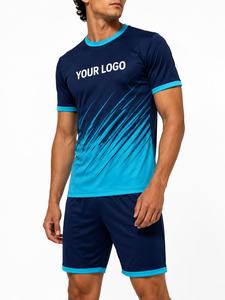 Ensemble de maillots de football pour hommes, col rond, manches courtes, impression par sublimation, polyester respirant, design dégradé, coupe régulière pour adultes - Product Image 5