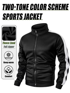 Chándal Deportivo Personalizado con Estampado Slim Fit para Hombre, Cuello Alto, Bolsillos, Chaqueta con Cremallera, Lavable a Máquina, Poliéster, para Correr, 100% - Product Image 3