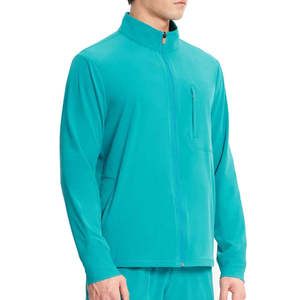 Chaqueta Médica Azul Verdoso para Hombre, con Cierre Completo, Tejida en Poliéster, Uniforme de Hospital para Clínica y Trabajo - Product Image 3