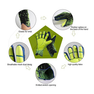 Gants de gardien de but en cuir de haute qualité, personnalisables, pour jeunes, usage extérieur, imperméables et avec sangle de poignet réglable - Product Image 4