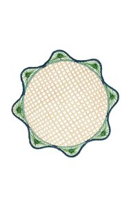 Artisan Floral Peacock Inspired Rattan Placemat Handwoven Wicker Table Decor Elegant Dining <b>Mat</b> for Wedding and Party Styling - Product Image 1