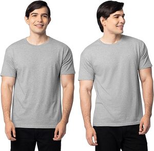 Camiseta de Algodón Lisa de Corte Regular para Hombre, Cuello Redondo, Manga Corta, Estilo Casual, Tejido de Punto, Teñido Liso - Product Image 2