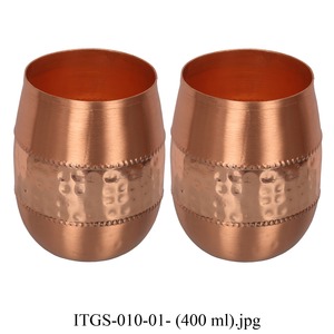 แก้วน้ำทองแดง 400 มล. ลายตอกแบบทันสมัย สำหรับใช้ในบ้าน ITGS-012-01 - Product Image 4