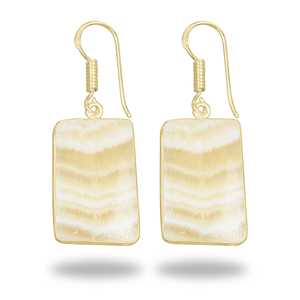 Boucles d'oreilles tendance plaquées or jaune naturel, accessoire de mode pour femme, boucles d'oreilles en aragonite jaune, style vintage, haute qualité - Product Image 6