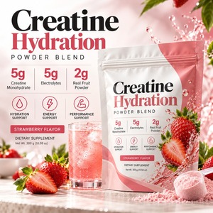 OEM ODM Etiqueta Privada Personalizada, Polvo de Creatina e Hidratación, 5g de Creatina, 5g de Electrolitos, Suplemento Deportivo Sabor Fresa - Product Image 3