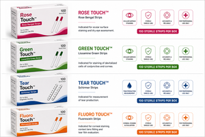 Tiras de Diagnóstico Táctil SS Manufacture, 100 Unidades Estériles para Uso In Vitro, Rose Green Tear Fluoro TBUT - Product Image 3