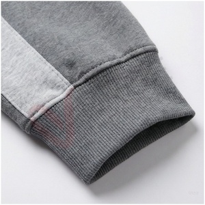 Ensemble de survêtement gris pour homme, manches longues, col montant, fermeture éclair sur le devant, logo, couleur unie, respirant, coupe classique, vêtements d'automne - Product Image 6