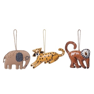 Adornos de decoración de animales de Navidad hechos a mano personalizados Santa cebra perro mono juguetes de peluche decoración de árbol bordado personalizado - Product Image 5