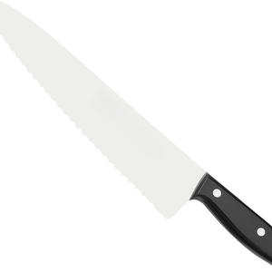 Cuchillos de chef con hoja de 200 mm, borde dentado, herramienta de corte para cocina con mango negro de triple remache para cortar pan y alimentos en general. - Product Image 4