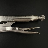 Pince à mâchoires droites de 10 pouces, mâchoires CR-MO, corps en acier nickelé, dents angulaires, pinces à bascule, 230 mm, 0-45 mm, bricolage
