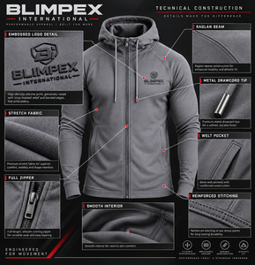Custom Men’s Slim Fit Athletic Full <b>Zip</b> Hoodie with Embossed Logo Stretch Performance <b>Gym</b> <b>Jacket</b> OEM Private Label Manufacturer - Product Image 4