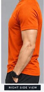 Men's <b>Orange</b> Quick Dry Sporty <b>T</b>-<b>Shirt</b> Crew Neck Solid Color Knitted 95% Cotton Eco-Friendly Silk Screen Printed Summer Fitness - Product Image 2
